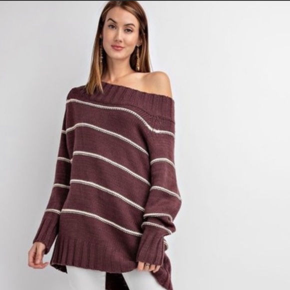 Faded Plum Boutique Striped Sweater - Picture 3 of 3